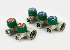 КОЛЛЕКТОРЫ С ВЕНТИЛЯМИ И ВЫХОДАМИ ПОД 90° (ИТАЛИЯ)