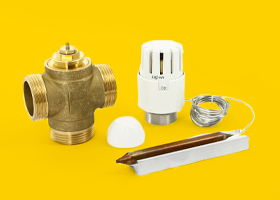 ТРЁХХОДОВОЙ РАЗДЕЛИТЕЛЬНЫЙ КЛАПАН И ТЕРМОГОЛОВКА С ДАТЧИКОМ (ИТАЛИЯ)