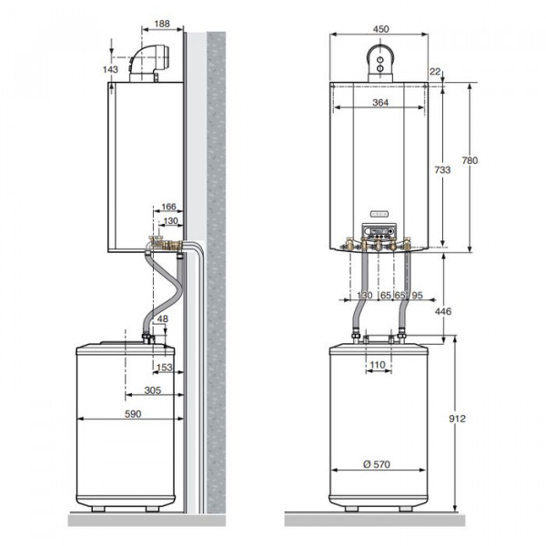 Котел настенный ZENA PLUS MSL 31 кВт газовый одноконтурный закрытый